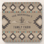 Family Cabin Rustic Southwest Native Tribal Cactus Bier Onderzetter (Voorkant)
