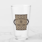 Family Cabin Rustic Southwest Native Tribal Cactus Glas (Voorkant)