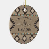Family Cabin Rustic Southwest Native Tribal Cactus Keramisch Ornament (Rechts)