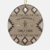 Family Cabin Rustic Southwest Native Tribal Cactus Keramisch Ornament (Links)
