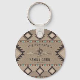 Family Cabin Rustic Southwest Native Tribal Cactus Sleutelhanger