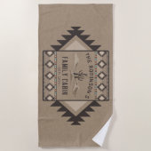 Family Cabin Rustic Southwest Native Tribal Cactus Strandlaken (Voorkant)