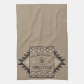 Family Cabin Rustic Southwest Native Tribal Cactus Theedoek (Verticaal)