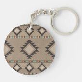 Family Cabin Rustic Southwest Tribal Cactus Round Sleutelhanger (Achterkant)