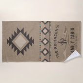 Family Cabin Rustic Southwest Tribal Desert Cactus Strandlaken (Voorkant)