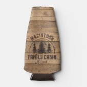 Family Cabin Rustic Wood - Aangepast Flesjeskoeler (Voorkant)