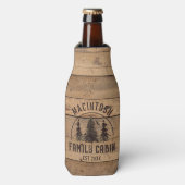 Family Cabin Rustic Wood - Aangepast Flesjeskoeler (Fles Voorkant)