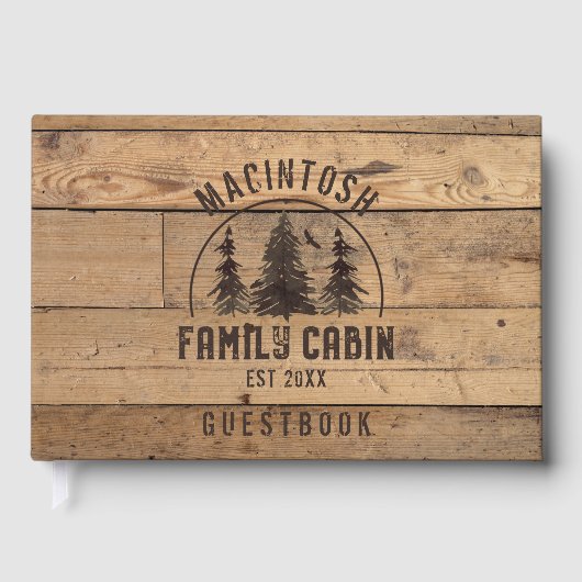 Family Cabin Rustic Wood - Aangepast Gastenboek (Voorkant)