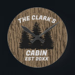 FAMILY CABIN RUSTIC WOOD CUSTOM WALL CLOCK RONDE KLOK<br><div class="desc">RUSTIC CUSTOM WALL CLOCK</div>