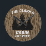 FAMILY CABIN RUSTIC WOOD CUSTOM WALL CLOCK RONDE KLOK<br><div class="desc">RUSTIC CUSTOM WALL CLOCK</div>