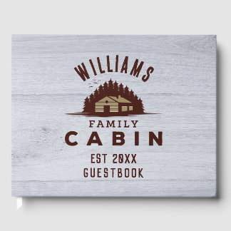 Family Cabin Rustic Wood Personalized Gastenboek