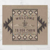 Family Cabin Southwest Native Tribal Cactus Labels Likeurfles Etiket (Enkel label)