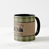 Family Cabin Trees Sage Green Play Burlap 2 Tone Mok (Voorkant rechts)