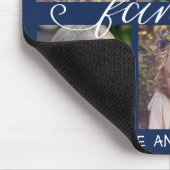 Family Calligraphy Navy Blue 6 Photo Collage Muismat (Hoek)