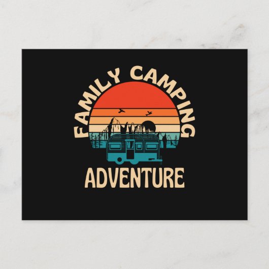 Family Camping Adventure Caravan Briefkaart (Voorkant)