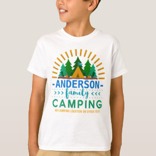 Family Camping Trip Sun Ray Tent Aangepaste naam T-shirt