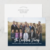 Family Cheer kerstcard Foto Holiday Briefkaart (Voorkant / Achterkant)