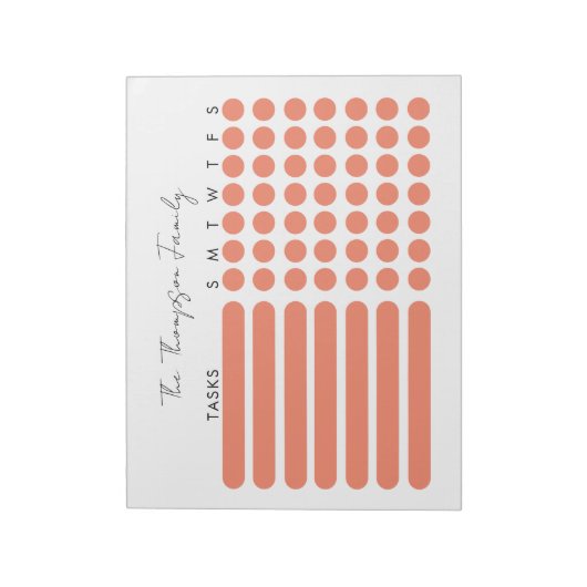 Family Chore Chart Command Center Kinder Planner Notitieblok (Linkerzijde)
