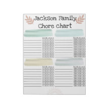 Family Chore chart scheuren wekelijks af