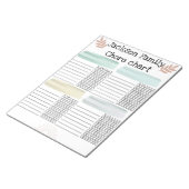 Family Chore chart scheuren wekelijks af Notitieblok (Schuin)
