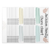 Family Chore chart scheuren wekelijks af Notitieblok (Voorkant)