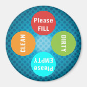 Family Chores Vaatwasser Organisator Schoon Vuil Magneet (Voorkant)