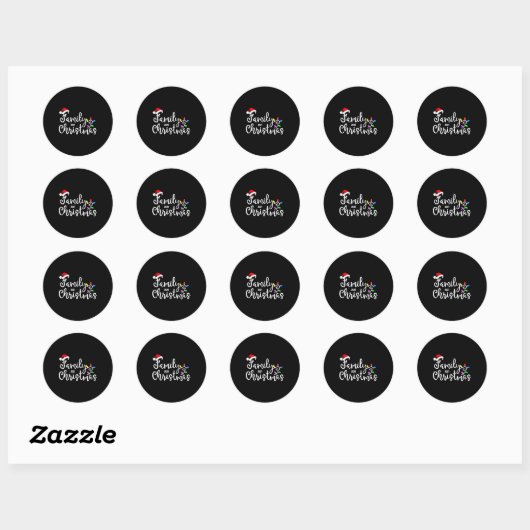 Family Christmas 2021  Ronde Sticker (Vel)