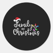 Family Christmas 2021  Ronde Sticker (Voorkant)