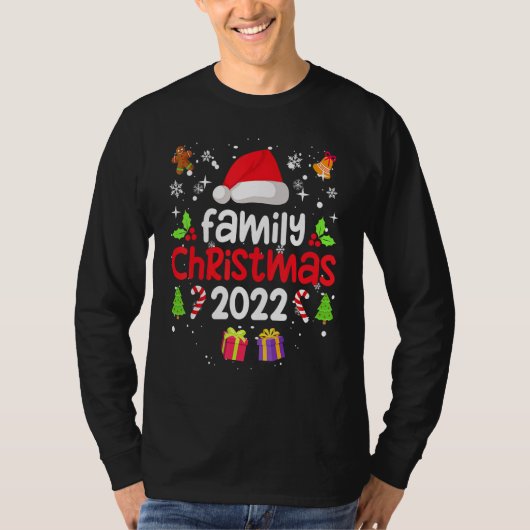 Family Christmas 2022 Matching  Squad Santa Elf  6 T-shirt (Voorkant)