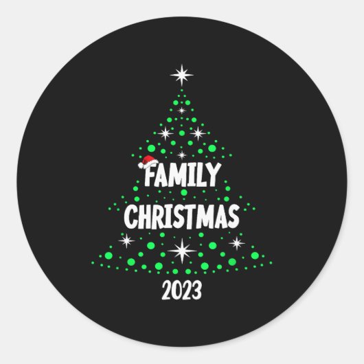 Family Christmas 2023 Christmas 2023  Ronde Sticker (Voorkant)