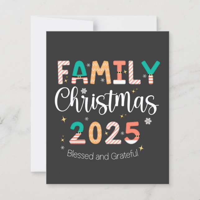Family Christmas 2025 Blessed and Grateful  (Voorkant)