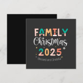 Family Christmas 2025 Blessed and Grateful  Kaart (Voorkant / Achterkant)