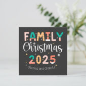 Family Christmas 2025 Blessed and Grateful  Save The Date (Staand voorkant)