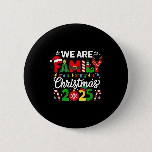 Family Christmas 2025 Christmas Squad Xmas Matchin Ronde Button 5,7 Cm (Voorkant)