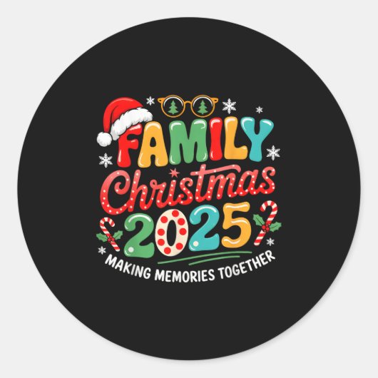 Family Christmas 2025 Christmas Squad Xmas Matchin Ronde Sticker (Voorkant)