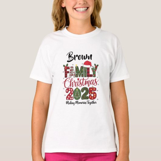 Family Christmas 2025 customizable Matching T-shirt (Voorkant)