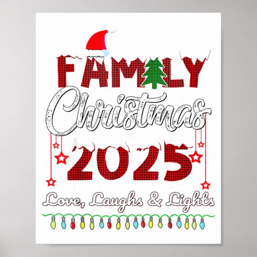 Family Christmas 2025 Love, Laughs And Lights Holi Poster (Voorkant)