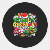 Family Christmas 2025 Making Memories Together San Ronde Sticker (Voorkant)