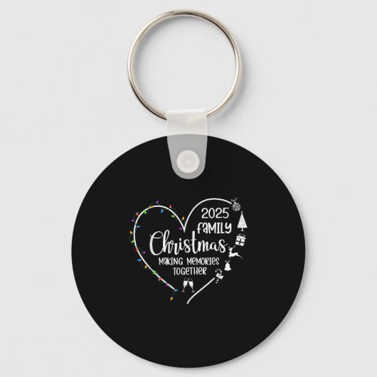 Family Christmas 2025 Making Memories Togother Xma Sleutelhanger (Voorkant)