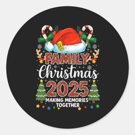 Family Christmas 2025 Matching Family Christmas Xm Ronde Sticker (Voorkant)