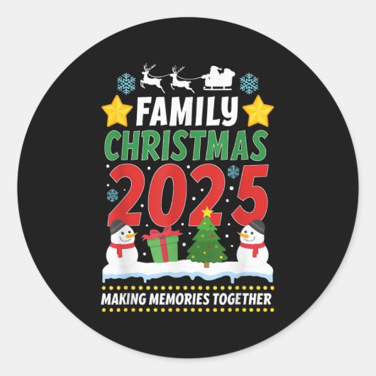 Family Christmas 2025 Matching Family Christmas Xm Ronde Sticker (Voorkant)