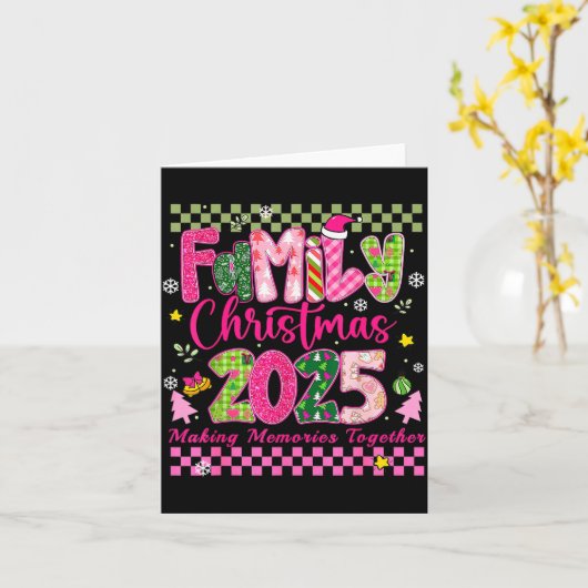 Family Christmas 2025 Matching Outfit Squad Santa  Kaart (Gele Bloem)