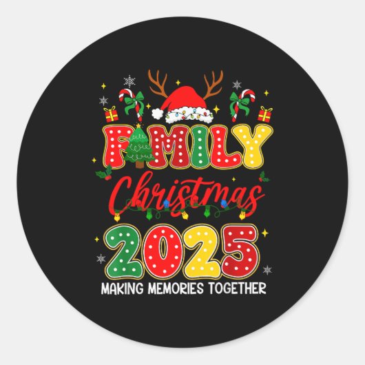 Family Christmas 2025 Matching Outfit Xmas Squad S Ronde Sticker (Voorkant)