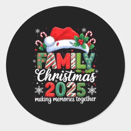 Family Christmas 2025 Matching Outfit Xmas Squad S Ronde Sticker (Voorkant)
