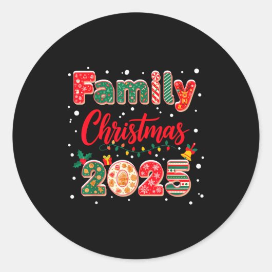 Family Christmas 2025 Matching Outfit Xmas Squad S Ronde Sticker (Voorkant)
