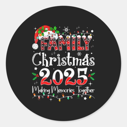 Family Christmas 2025 Matching Outfit Xmas Squad S Ronde Sticker (Voorkant)