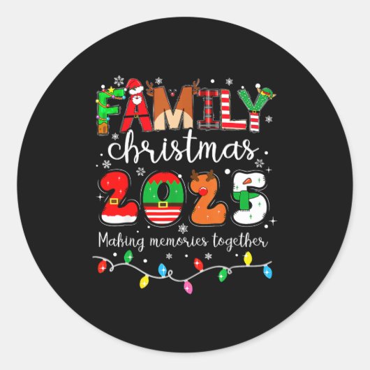 Family Christmas 2025 Matching Outfit Xmas Squad S Ronde Sticker (Voorkant)
