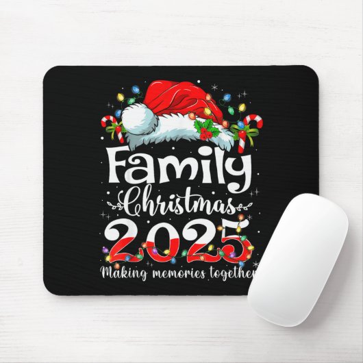 Family Christmas 2025 Matching Squad Santa Elf Fun Muismat (Met muis)