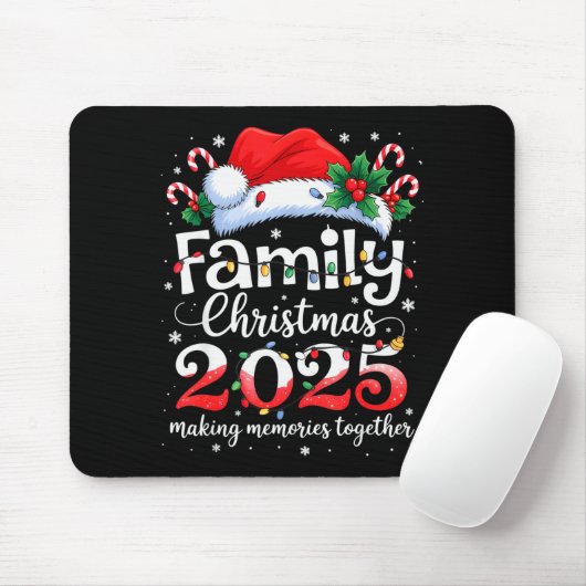 Family Christmas 2025 Matching Squad Santa Elf Fun Muismat (Met muis)