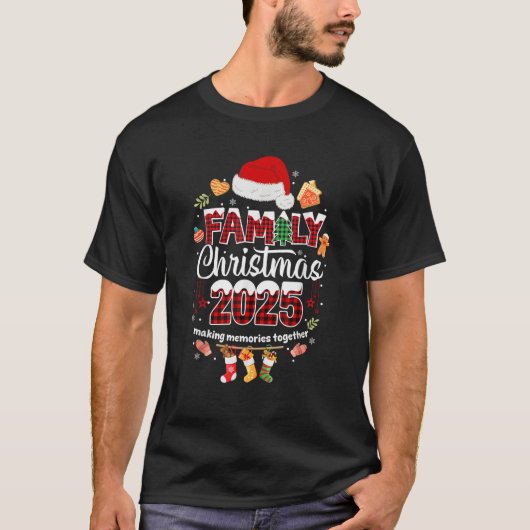 Family Christmas 2025 Matching Squad Santa Elf Fun T-shirt (Voorkant)